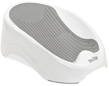 Nuby Newborn Baby Bath Support - Ergonomic Design | Lightweight and Portable | Anti-Slip | Suitable from Birth (White)