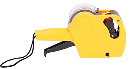 Étiqueteuse Manuelle 8, étiqueteuse avec Cartouche Étiquette de Prix Machine Chiffres Pistolet à étiquettes de Prix avec Cartouche Outil de Marquage de Prix Portable (Jaune)