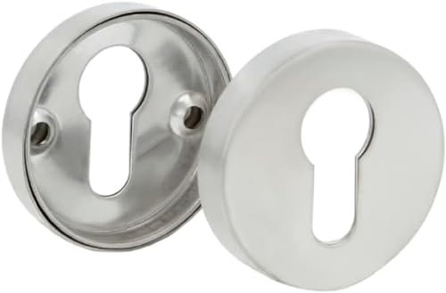 Amig - Foro della Serratura per Cilindri | 65 x 31 mm | Decoratore per Serratura | Compatibile con Cilindri Europrofilo | Design Elegante e Semplice | Argento Opaco | Acciaio Inossidabile