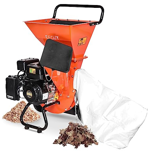 EFCUT Wood Chipper Shredder Mulcher Heavy Duty 7HP Gas Powered 3 in 1 Multi-Function 3 Inch Max Wood Diameter Capacity