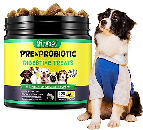 tkwwty Digestive Probiotics Chews for Dogs(Duck Flavor), Canine Supplements for Digestive and Immunity Support, Probiotics Treats for Digestive Support, Gut Health, Bad Breath & Itchy Skin(120 Count)