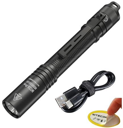 Nitecore MT2A Pro EDC Flashlight, 1000 Lumens, 279 Yard Beam, USB-C Rechargeable, Dual Power Compatibility, Compact Waterproof Slim Penlight, Including NitecoreS Sticker