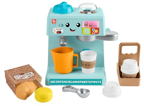 Fisher-Price - La Mia Prima Macchinetta del caffè, Set Smart Stages per l'apprendimento con Pulsanti, Musica e Suoni, 2 Tazze e 8 Accessori Inclusi, Giocattolo per Bambini, 18+ Mesi, HYT02