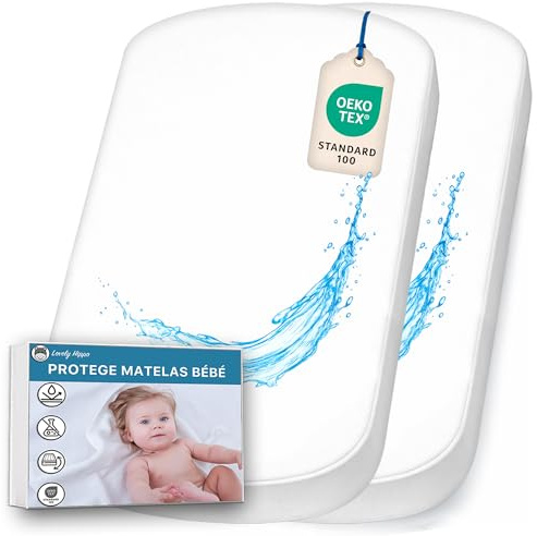 Coprimaterasso Culla 100% Impermeabile – Protezione Materasso Assorbente e Traspirante – Certificato Oeko-Tex (60 x 80 cm (2 pezzi))