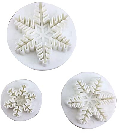 NGCG Cortador de fondant con diseño de copo de nieve, herramienta de decoración de pasteles, sello de galletas, accesorios para hornear