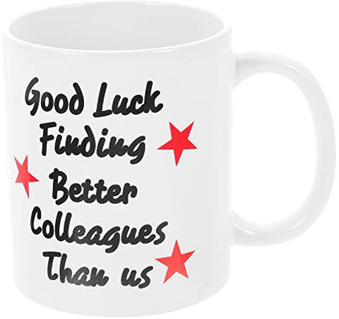 PHENOFICE Ceramic Coffee Mug Elegant Letter Design Decorative Cup for Home Office Use Comfortable Handle Easy to Clean and Store for