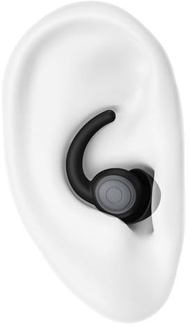 Besseling Silikon Ohrstöpsel zum Schlafen, Noise Cancelling, 2 Stück, Schwarz