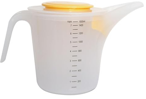 Lnhgh Gobelet doseur, 1500 ml, bol mélangeur pour pâtisseries, bol doseur de liquide d'œuf, filtre en mousse pour la boulangerie de restaurant domestique