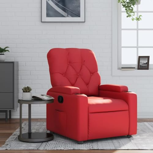 Xichuzi Relaxsessel Rot Kunstleder, Fernsehsessel, Kinosessel, Lesesessel, Tv Sessel, Ohrensessel, Armsessel, Seselstuhl Wohnzimmer - 372508