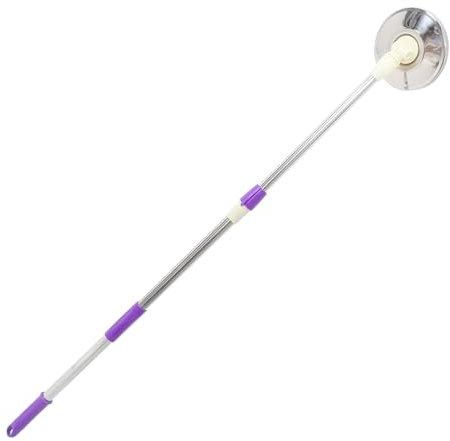 Manche de Balai Serpillière Rotatif Télescopique Acier Inox Stainless
