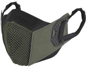 DMGEAR Airsoft Mesh Mask,Half Face Mask,Comfortable Adjustable Tactical Lower Face Protective Mask for Outdoor (RG)