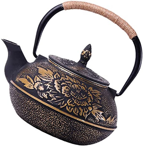 Teiera in ghisa Bollitore per acqua con manico Ornamento da tavolo vintage Macchine per caffè espresso per la casa Teiera in ceramica Piano cottura per caffè espresso Bollitore per il tè domestico