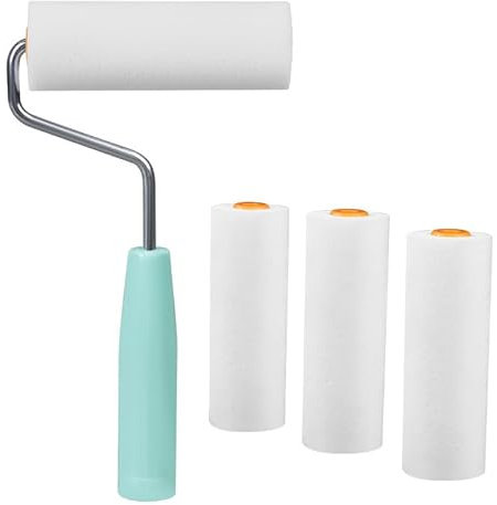 9 rulli + 1 telaio piccolo set di rulli colorati mini da 56 mm, rulli in schiuma con rullo di vernice, rullo da pittura, set da pittura, set da pittura, coperture per rulli colorati in gommapiuma, per