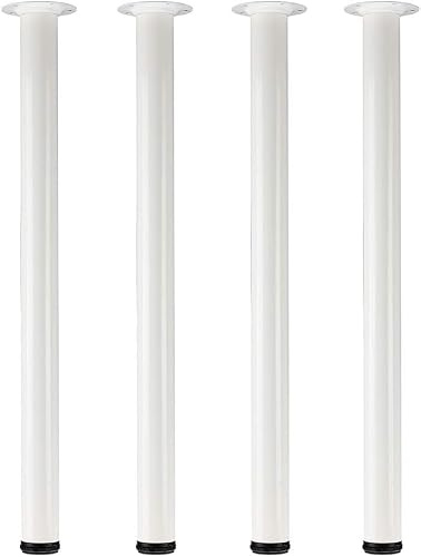 QLLY Table Legs 80cm/31.5 inch Adjustable Metal Desk Legs, 4 Pcs Furniture Legs, DIY Office Table Leg (80cm, White)