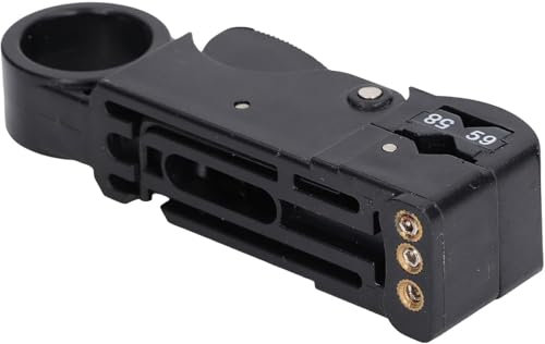 Prolux Rotary Coaxial Cable Stripper Cutter Tool - 3 Blade Model for RG58 RG59 RG62 RG3c RG4c - Easy Adjustable Rotation Wire Stripper