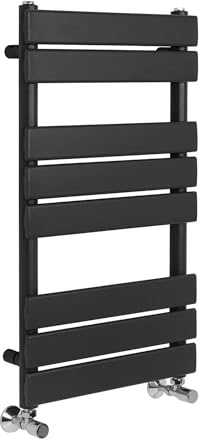 Greened House Richmond Heated Towel Rail Black 500mm W x 800mm H