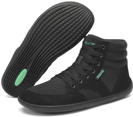 Saguaro Unisex barfotaskor med bred tåbox och Zero-Drop sula, storlek 36–48, svart, 43 EU
