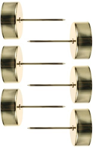 ERINGOGO 6pcs Metal Candle Holder Spike Insert Candle Cup Gold for Party and Christmas Decor Cake Decoration