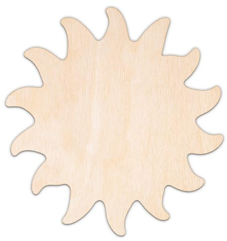 Creative Deco Personalisierte Holzscheiben Anhänger Sonne | 5-100 cm | Sperrholz oder MDF | Wetter Wand Deko Holz | Lasergeschnittene Sperrholzausschnitte für Decoupage, zum Bemalen, Basteln