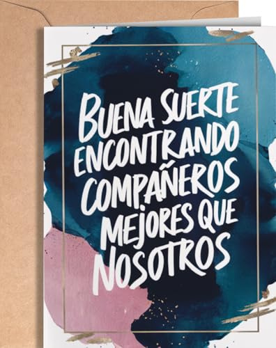 Tarjeta Despedida Compañero de Trabajo - Regalo de Despedida Trabajo - Postal para Compañera de Trabajo, Jefe, Empleado que se va... - Regalo Gracioso para Compañeros de Trabajo - EU 168