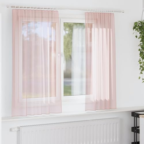 Genérico Cortinas de Gasa con Bolsillos para Varillas 2 uds. Rosa Claro,Casa y jardín,Decoración,Tratamientos de la Ventana,Cortinas y visillos,Rosa,0.35 KG,4102187