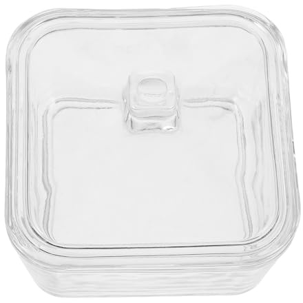 DIYEAH Sucrier En Verre Transparent Avec Couvercle, Bol à Bonbons Décoratif, Pot à Sucre Hermétique, Contenant Pour Cubes De Sucre, Café Maison Bureau,