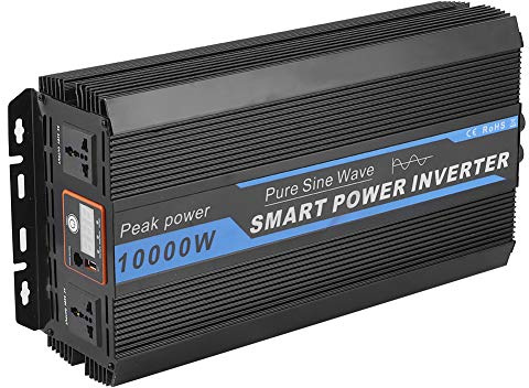 Dilwe Convertitore di a Onda Sinusoidale Pura 10000 W per Auto 12 V a 220 V con Display Digitale per Viaggi in Campeggio Alimentazione di Emergenza
