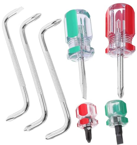 Gatuida Jeu de 7 Tournevis Coudés et Plats en Acier Chrome-vanadium, Magnétique, Petite Taille, Angle Droit 90°, Adapté aux Espaces Étroits pour Bricolage et Réparation Précise
