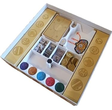 SEYLAB | Organisateur de Rangement pour Jeu de Société Zenith, Insert avec Compartiments pour Cartes et Pions, Pioche et Défausse, Imprimé en 3D en France