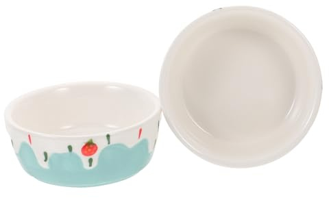 Cabilock Ciotole in Ceramica Anti-rovesciamento per Piccoli Animali 2 Pezzi, Ciotola Profonda per Cibo Criceti, Porcellini D'india e Ricci, Contenitore per Alimenti Resistente e Sicuro