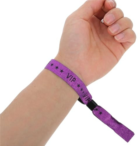 40Pcs Purple VIP Wristbands Fabric Party Bands Events Weddings Concerts Festivals Quick Checkin Fabric Entry Wristband