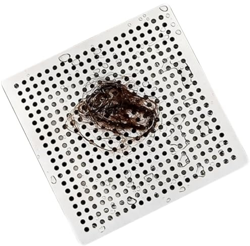 Tapa de desagüe Cuadrada para Suelo, Protectores de desagüe, Filtro de Pelo para Ducha de baño de Acero Inoxidable 304, Filtro de Malla, Orificios de 2,7 mm (12,5 cm)
