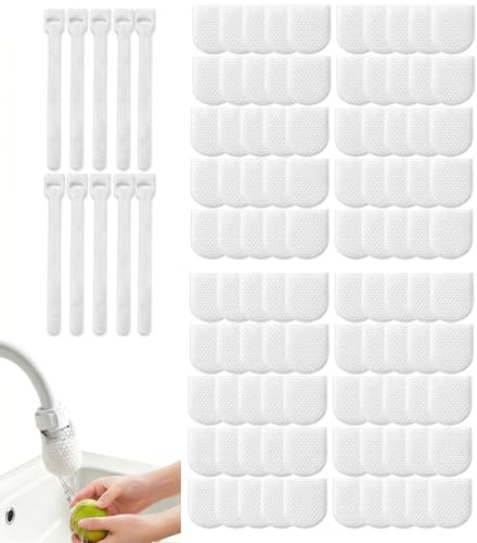 Faucet Filter Cotton Bag, Cotton Water Tap Filter for Kitchen Sink, Splash Proof Non Woven Tap Filter for Removing Rust, Sediment and Silt, Water Purifier for Kitchen and Bathroom Use, 100PCS