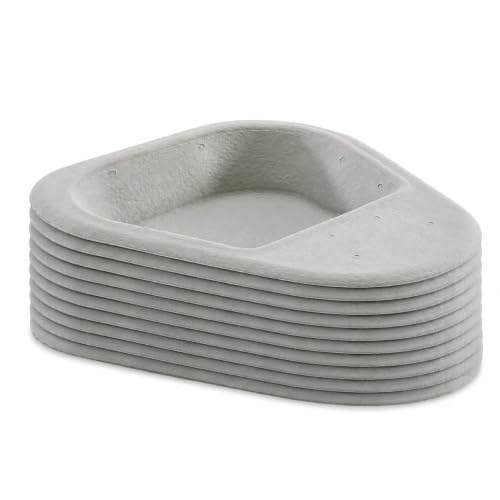 IndustraCare Disposable Slipper Bedpans – Pack of 10 | Pulp Moulded Bed Pan Liners | Low-Profile Slipper Design for Patient Comfort | Single-Use Healthcare & Care Home Bedpans