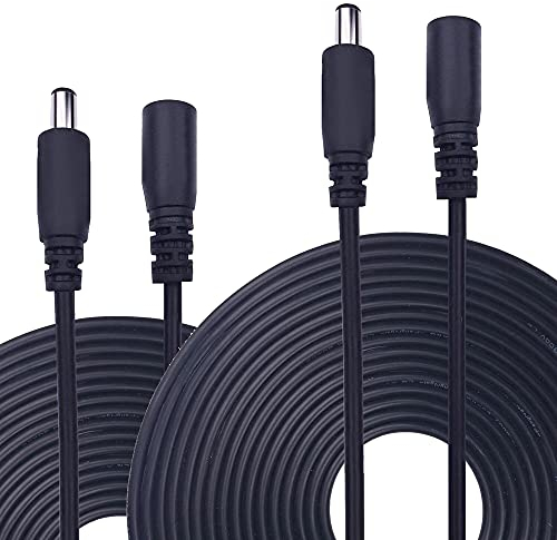 10Meter 2Pack DC Verlängerungskabel 5,5 mm x 2,1 mm, Universal DC 12 Volt Netzteil Verlängerungskabel für Überwachungskameras, LED Streifen, CCTV-IP Überwachung, DC12 Volt Netzteil oder Ladegerät