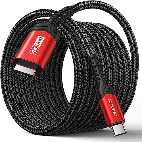JSAUX USB C to HDMI Cable 3M, 4K@60Hz, USB 3.1, HDMI 2.0, Thunderbolt 3/4 | 4K@60Hz, USB 3.1 Type C to HDMI 2.0 Cable for Home Office, Thunderbolt 3/4 Galaxy S8 to S22, MacBook Pro/Air, iPad Pro, iMac