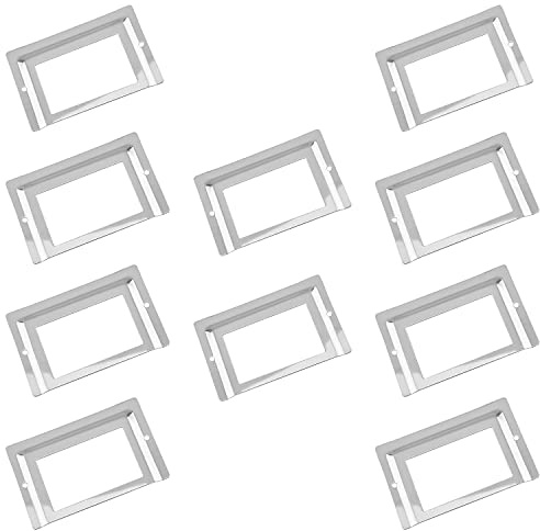 MroMax 80 x 51 mm Post Office Bibliothek Datei Schublade Metall Etikettenhalter Bronze Silber Schwarz 2 Stück 5 Stück 10 Stück, MRO190902L-0148, silber, 10Pcs