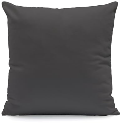 Hans-Textil-Shop Kissenbezug 35x55 cm Dunkelgrau Uni – 100% Baumwolle Linon, Made in Europe – Kissenhülle mit Reißverschluss für Sofakissen & Couchkissen