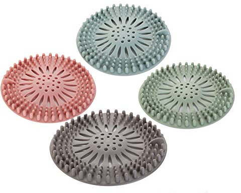 4 pièces de Filtre à Cheveux en Silicone, Dispositif de Protection de Drainage Universel, Peuvent être utilisées dans la Salle de Bain, la Baignoire, la Cuisine, Le Filtre à Cheveux