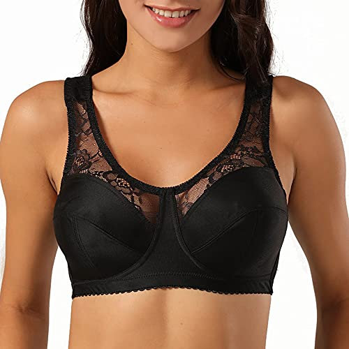 BCHRAYIUP Reggiseno Non Imbottito Senza Ferretto Pizzo Minimizer A Coppa Morbida 6-B