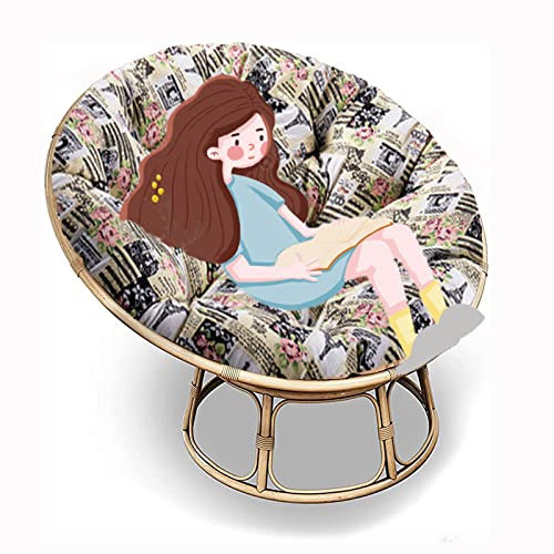SRHWBF Papasan-Kissen Papasansessel Kissen Papasan-Sitzkissen Stuhlkissen Für Innen Balkon Draus Schaukelstuhlkissen (NUR Kissen) (F3 Ø150cm/59 in)
