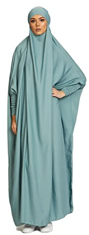 RUIG Frauen Kleid muslimisches Gebet Abaya islamische Robe Maxi afrikanischer Kaftan Türkei Islam Dubai Türkei Kleid in voller Länge mit Hijab