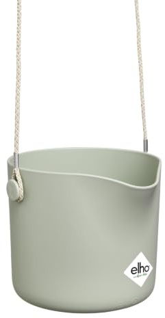 elho B.for Swing 18cm Blumentopf - Stone Green | L 20 x B 20.5 x H 16.5 cm | für den Innenbereich | 100% recyceltes Plastik