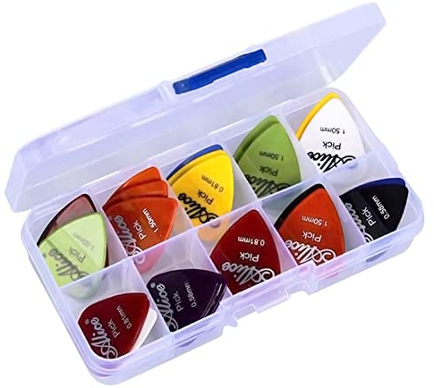 Plektren für Gitarre,40er Pack Plektren im Set Guitar Picks Plektrum für Akustikgitarre E-Bässe E-Gitarr Ukulele Bas 0.58 mm 0.71 mm 0.81 mm 0.96 mm 1.2 mm 1.5 mm