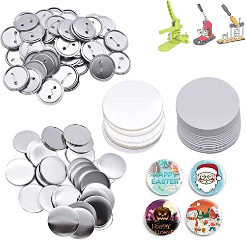 Buttons Selber Machen, 100er Set Buttonrohlinge, DIY Pins Buttons Design EIN Abzeichen, Button-Set mit Pin, für Bastel Handwerk und Handwerk Aktivitäten (37mm / 1.46inch)