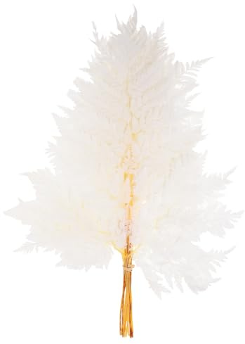 Farn Dekoration 10 Stück Blatt Bündel für Zuhause, Weiß | Künstliche Blumen mit Vase, Pflanzendekoration, Farne Ornament für Tischdeko und Party