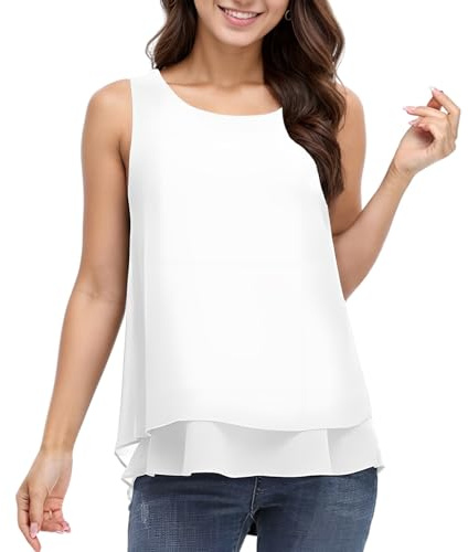Zhiaek Camiseta Tirantes Mujer Chalecos de Verano Cuello Redondo