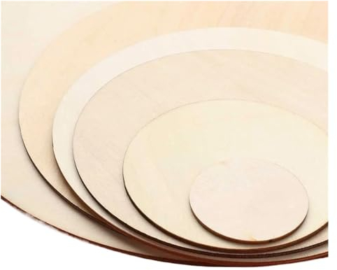 3/5/10 Stück runde Holzstücke, Holzkreise, Leere Plakette for DIY-Handwerk, Brandmalerei, Projekte, Spiele, Scrapbooking, Gebäudemodell (Color : 15cm-5pcs)