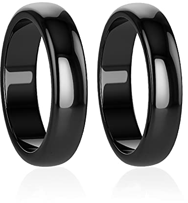 Lonage Hämatit-Ring für Damen und Herren, Unisex, echte heilende magnetische Steine, Ring für Angstausgleich, Wurzelchakra, absorbiert negative Energie, Schmuck, Geschenke, Größe 6–12 (10)