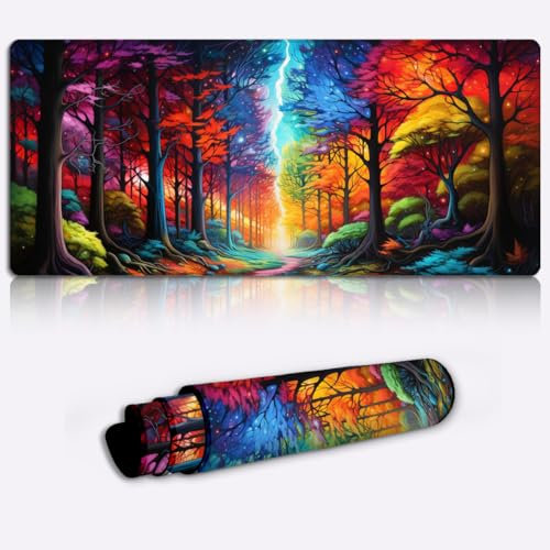 CHTXD Tapis de Souris forêt Sombre Grand Tapis de Souris étendu (23,6 x 13,8 x 0,12 Pouces) Tapis de Souris étendu Grand Clavier d'ordinateur Tapis de Souris